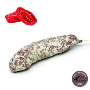 Saucisson aux tomates séchées, charcuterie ensoleillée artisanale d'Auvergne